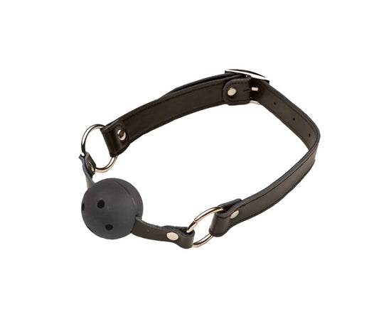 Love In Leather Bondage Gag with Breathable Ball