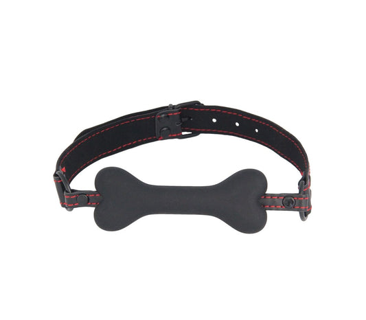 Love In Leather Solid Silicone BDSM Play Bone Gag