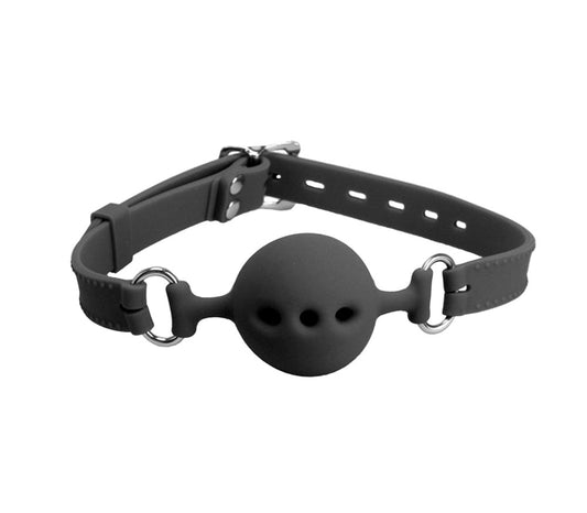 Love In Leather Silicone Gag with Breathable Ball