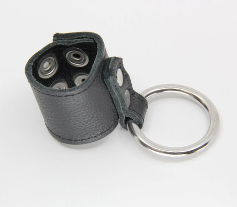 Steel Cock Ring With Ball Stretcher by Love In Leather - Cock Rings