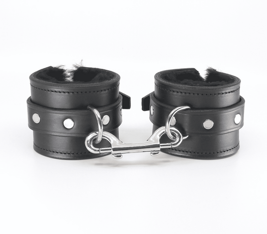 Love In Leather Sheepskin Lined Bondage Wrist Cuffs