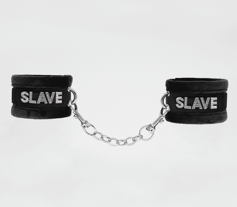 Fluffy Diamante Slave Hand Cuffs by Love In Leather - Cuffs And Restraints