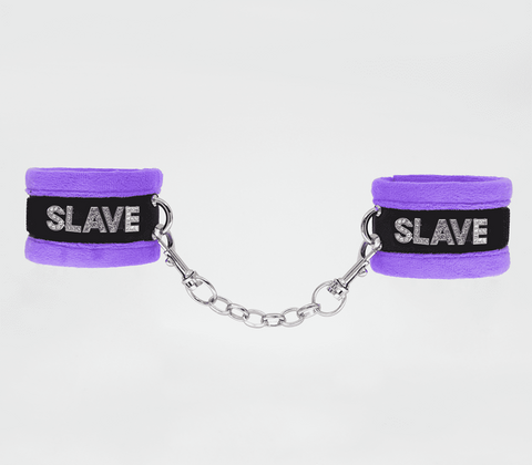 Fluffy Diamante Slave Hand Cuffs by Love In Leather - Cuffs And Restraints