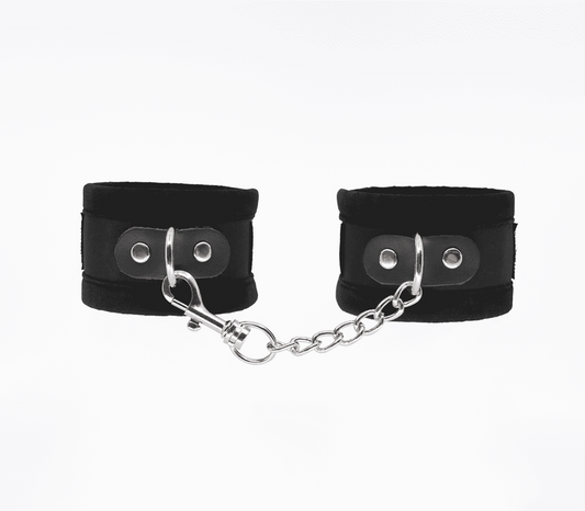 Love In Leather Lightly Padded Velveteen Hand Cuffs