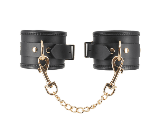Love In Leather BDSM Hand Cuffs With Coloured Hardware