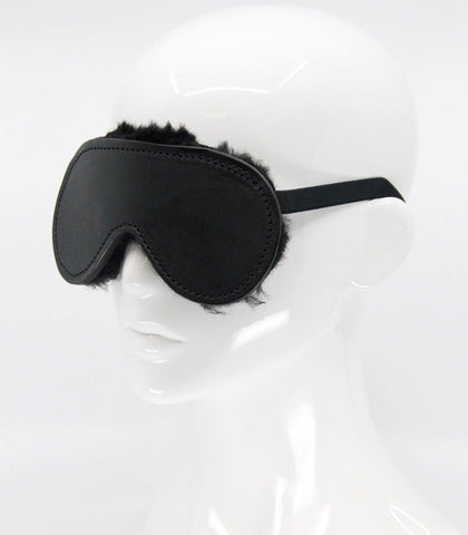 Sheepskin Lined Bondage Blindfold by Love In Leather - Masks And Blindfolds