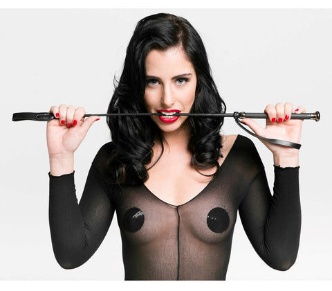 Riding Crop With Coloured Metal Ferrule by Love In Leather - Whips And Crops
