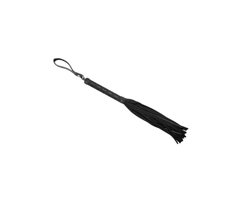 BDSM Flogger With Latex Detail Handle by Love In Leather - Whips And Crops
