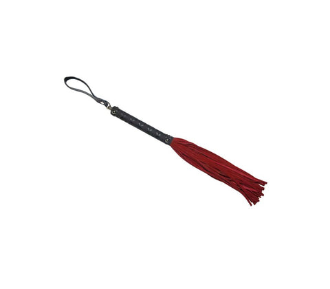 BDSM Flogger With Latex Detail Handle by Love In Leather - Whips And Crops