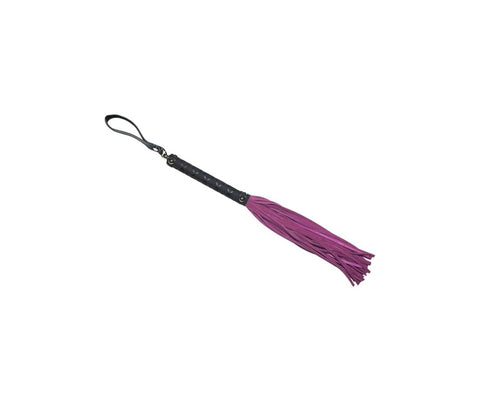BDSM Flogger With Latex Detail Handle by Love In Leather - Whips And Crops