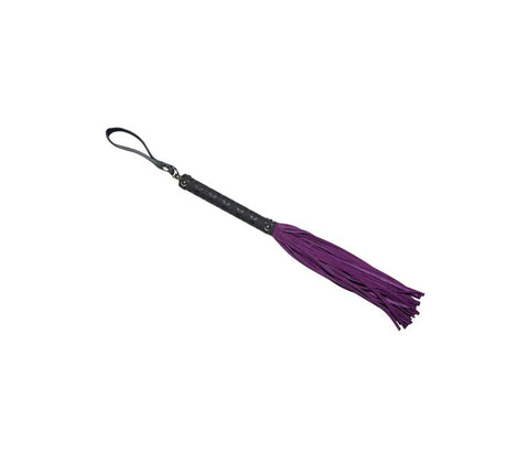 BDSM Flogger With Latex Detail Handle by Love In Leather - Whips And Crops