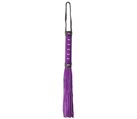 Studded Suede BDSM Play Flogger by Love In Leather - Whips And Crops