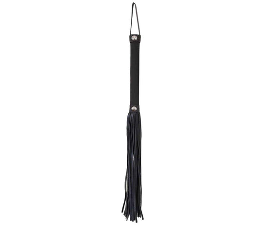 Love In Leather Satin Handle Flogger With Leather Tails