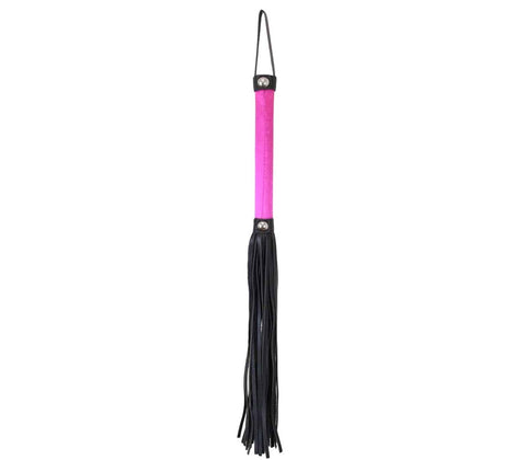 Satin Handle Flogger With Leather Tails by Love In Leather - Whips And Crops