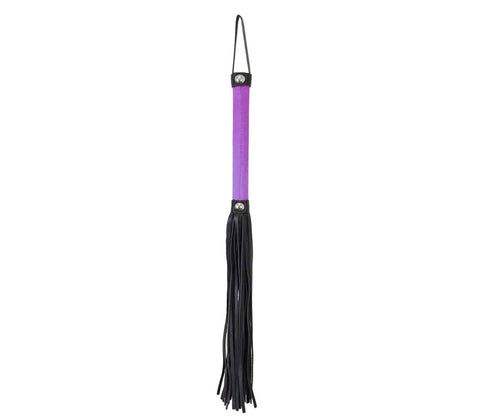 Satin Handle Flogger With Leather Tails by Love In Leather - Whips And Crops