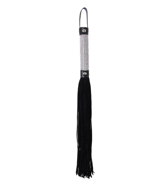 Love In Leather Sparkly Rhinestone Handle BDSM Flogger