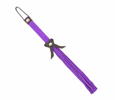 Suede BDSM Willy Whip With Bow Detail by Love In Leather - Whips And Crops
