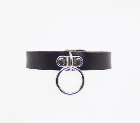 Centre Ring Faux Leather Choker by Love In Leather - Collars and Leads