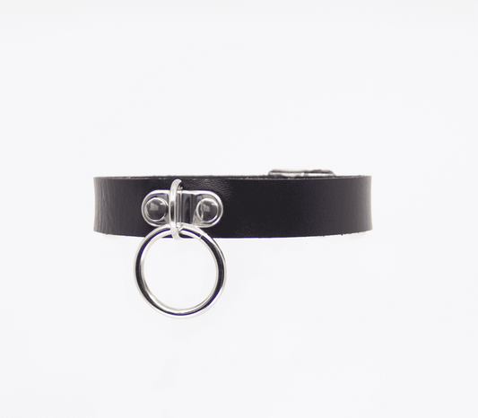 Love In Leather Centre Ring Faux Leather Choker