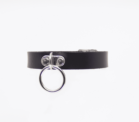 Centre Ring Faux Leather Choker by Love In Leather - Collars and Leads