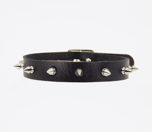 Love In Leather Spiked Faux Leather BDSM Choker