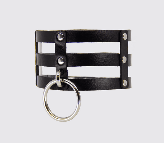 Love In Leather Triple Strap Faux Leather Choker