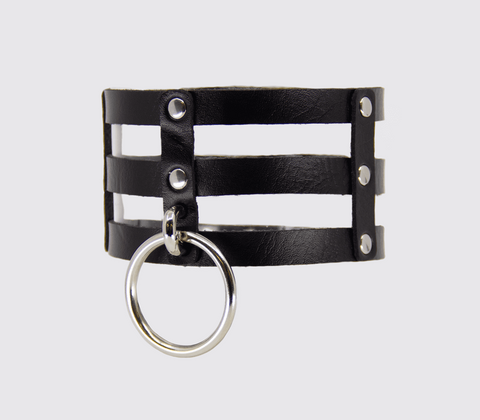 Triple Strap Faux Leather Choker by Love In Leather - Collars and Leads