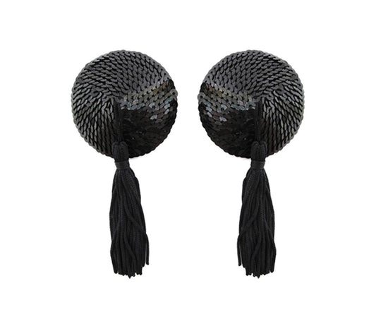 Love In Leather Round Sequin Nipple Tassels