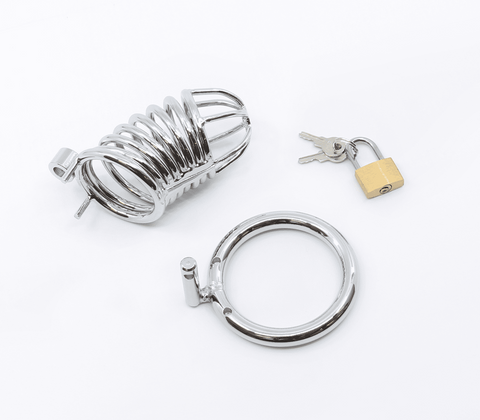 Chrome Male Chastity Cock Cage by Love In Leather - Male Chastity