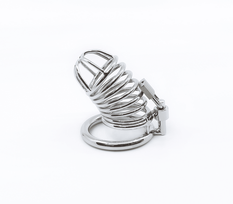 Chrome Male Chastity Cock Cage by Love In Leather - Male Chastity