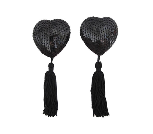 Heart Shape Nipple Tassels by Love In Leather - Breast and Nipple Toys