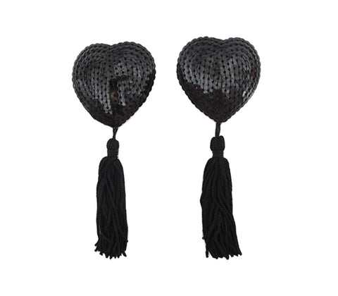 Heart Shape Nipple Tassels by Love In Leather - Breast and Nipple Toys
