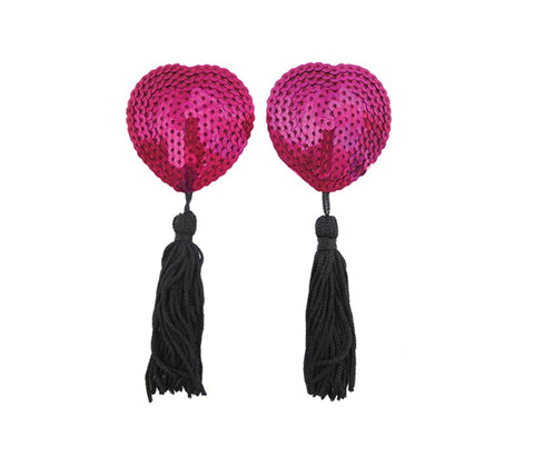 Heart Shape Nipple Tassels by Love In Leather - Breast and Nipple Toys