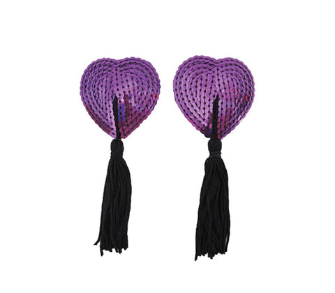 Heart Shape Nipple Tassels by Love In Leather - Breast and Nipple Toys