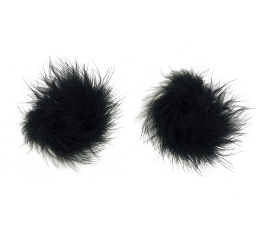 Love In Leather Marabou Fluff Nipple Pasties