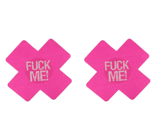 Love In Leather Fuck Me Satin Cross Nipple Pasties