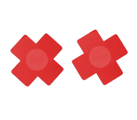 Satin Cross Women Nipple Pasties by Love In Leather - Breast and Nipple Toys