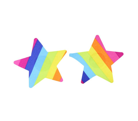 Rainbow Satin Sexy Nipple Pasties by Love In Leather - Breast and Nipple Toys