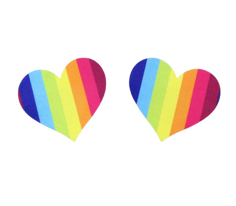 Rainbow Satin Sexy Nipple Pasties by Love In Leather - Breast and Nipple Toys