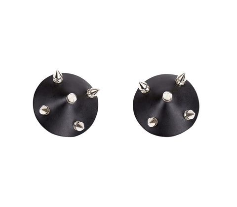 Faux Leather Studded Nipple Covers by Love In Leather - Breast and Nipple Toys