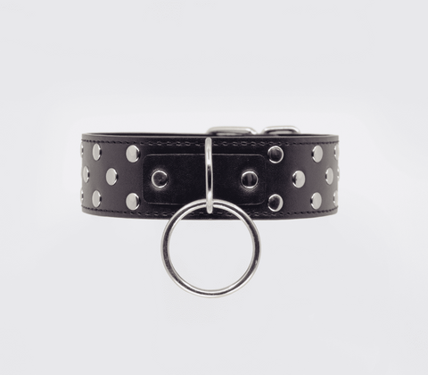 Black Studded BDSM Play Collar by Berlin Baby - Collars and Leads