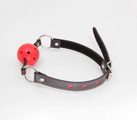 Heart Inlay Faux Leather BDSM Gag by Berlin Baby - Bondage Gags and Bits