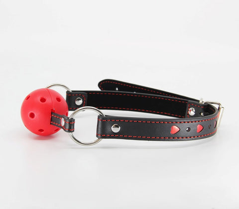 Heart Inlay Faux Leather BDSM Gag by Berlin Baby - Bondage Gags and Bits