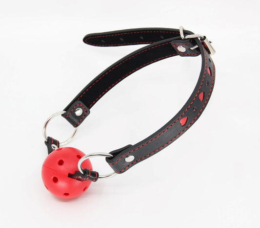 Berlin Baby Heart Inlay Faux Beather BDSM Gag