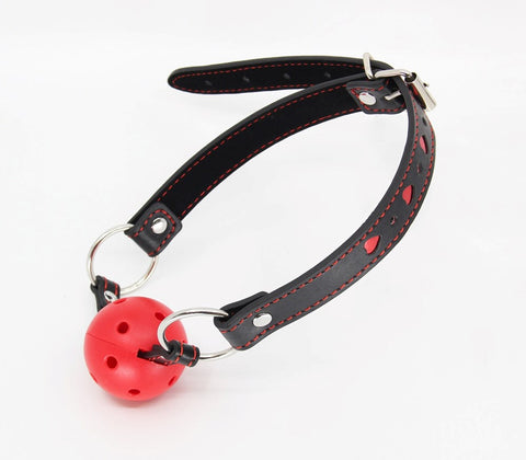 Heart Inlay Faux Leather BDSM Gag by Berlin Baby - Bondage Gags and Bits