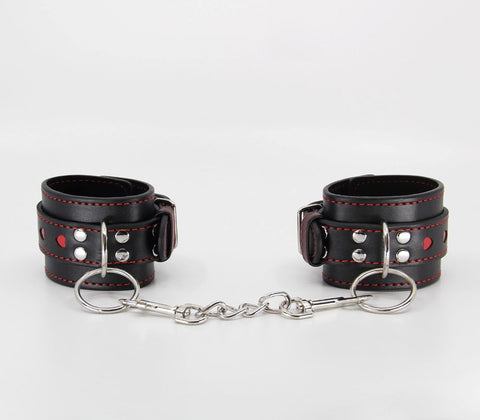 Metallic Heart Bondage Wrist Cuffs by Berlin Baby - Cuffs And Restraints