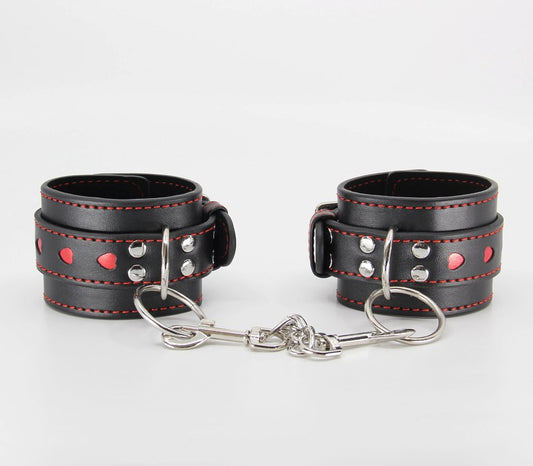 Berlin Baby Metallic Heart Bondage Wrist Cuffs