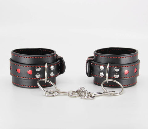 Metallic Heart Bondage Wrist Cuffs by Berlin Baby - Cuffs And Restraints