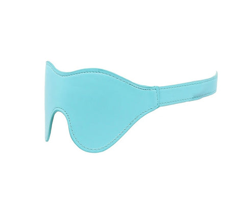 Turquoise Faux Leather Blindfold by Berlin Baby - Masks And Blindfolds