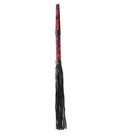 Red Jacquard Print Fetish Flogger by Berlin Baby - Whips And Crops